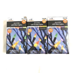 Halloween Led Mini Lights Orange 3 Pack Home Decore Holidays Indoor Outdoor